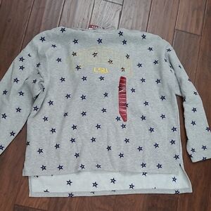 NWT Liv Casual LSU Tigers Grey Hooded Sweatshirt with Navy Blue Stars size XL